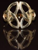 A 9ct gold ring in a Celtic design, 2.8g, size M