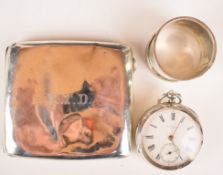 Hallmarked silver cigarette case, Birmingham 1917, maker William Neale & Son Ltd, width 9.5cm,
