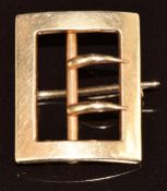 Victorian c1900 15ct gold buckle brooch, 4.2g, 1.6 x 2.1cm