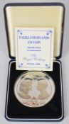Royal Mint cased Falkland Islands silver £25 coin to commemorate the 1986 Royal Wedding, 150g with
