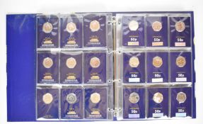 Change Checker album containing an extensive collection of 50p coins including Kew Gardens,