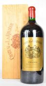 Chateau de La Rivière Fronsac 2009, 6L Imperial bottle, 14.5% vol, in wooden presentation case.
