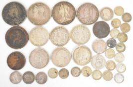 Approximately 240g Georgian and later pre 1920 silver coinage including 1821 George IIII, 1889 and