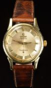 Omega Constellation Pie-Pan gold gentleman's automatic chronometer wristwatch ref. 14381 with gold