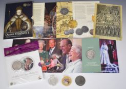 Royal Mint coin presentation packs including Elizabeth I commemoratives and restrike