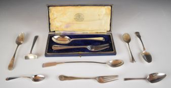 Georgian and later hallmarked and other similar cutlery including a Goldsmiths & Silversmiths Co.