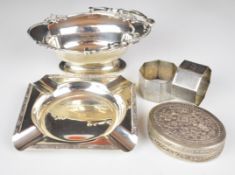 Edward VII hallmarked silver swing handled basket, Birmingham 1910, maker Thomas Ducrow, length 13.