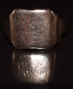 A 9ct rose gold signet ring (band cut), 2g