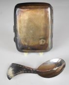 George V hallmarked silver cigarette case with engine turned decoration, Birmingham 1936, maker John