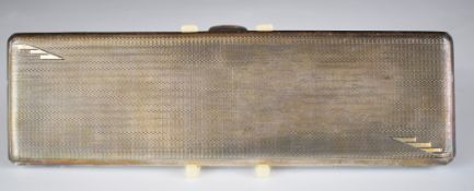 Art Deco hallmarked silver cigarette or similar case with engine turned decoration, Birmingham 1933,