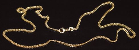 An 18ct gold curb link necklace, 9.7g, 44cm long