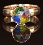 A 9ct rose gold ring set with paste, 4.6g, size O