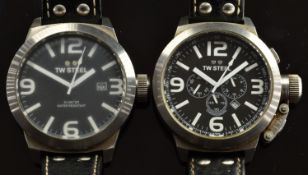 Two T W Steel Canteen gentleman's diver's wristwatch ref. TW4 and TW623 each with date aperture,