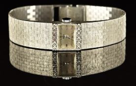 Meister 18ct white gold ladies wristwatch with diamond set case, silver hands and dial and