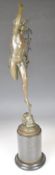 Bronze figure of Mercury on a zephyr wind, with foundry mark verso, height 71cm
