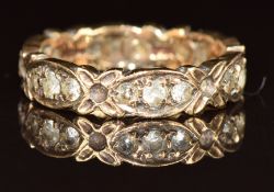 A 9ct gold eternity ring set with quartz, 2.9g, size J