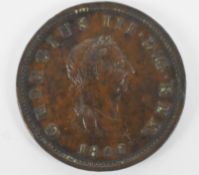 1806 George III copper halfpenny third type, Good VF-near EF, some pitting to ground on reverse