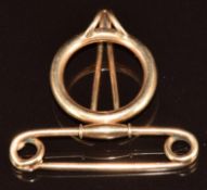 A 9ct rose gold clip/ brooch, 6.7g