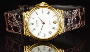 Raymond Weil wristwatch ref. 1515 with date aperture, black hands and Roman numerals, white dial,