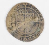 1582 Queen Elizabeth I hammered rose sixpence