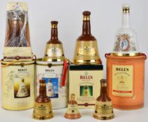 Eleven Bell's Whisky ceramic decanters in various sizes, 40% vol. PLEASE NOTE ALL ALCOHOL &
