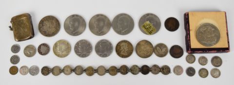 World coinage to include United States 1921 Morgan dollar, 1954 Liberty half dollar, 1903 five