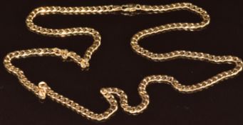A 9ct gold curb link necklace, 19.5g, 60cm