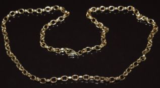 A 9ct gold necklace made up of oval links, 16.3g, 47cm