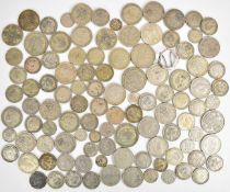 Approximately 620g of pre-1947 UK silver coinage, together with approximately 126g of 1947 examples