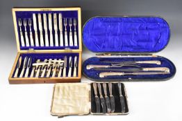 Eleven Mappin & Webb Art Deco hallmarked silver mother of pearl handled dessert forks, Sheffield
