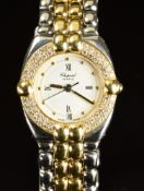 Chopard Gstaad ladies wristwatch ref. 8112 with 48 diamonds set to the 18ct gold bezel, date