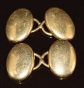 A pair of 18ct gold cufflinks, maker BH, 13.8g