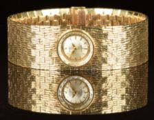 Rolex 9ct gold ladies wristwatch with gold hands and hour markers, silver dial and signed 17 jewel