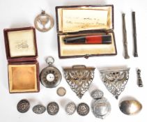 Walker & Hall Edward VII hallmarked silver nurse's belt buckle, Sheffield 1909, set of six