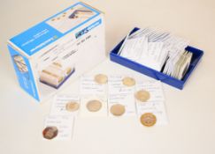 A collection of proof and uncirculated UK and Gibraltar coinage, 50p and 10p pieces etc., in a