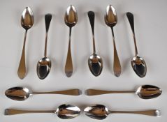 Ten (6+4) Dundee Scottish provincial hallmarked silver teaspoons, comprising a set of six by
