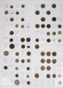 A collection of mainly 19th century world coinage and tokens to include Charles II, William III