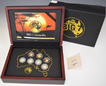 Big 7 Australia 999 gold limited edition of 1000 cased seven gold coin set, each 0.5g with