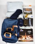 Lancel for Airbus A380 first class holdall style bag containing book, pillow, toiletries,