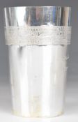 Sudanese silver beaker with script decoration band and further script below, height 12.5cm, weight