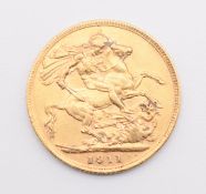 1911 George V gold full sovereign