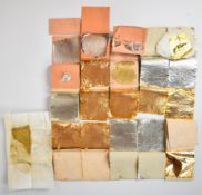 Large quantity of vintage gold leaf, silver leaf and gold powder in packets and folders, total