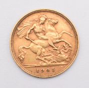 1905 Edward VII gold half sovereign