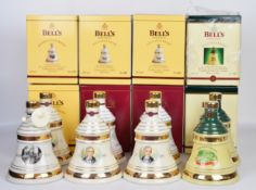 Eight Bell's Extra Special Scotch Whisky ceramic decanters, 70cl, 40% vol, all in original boxes.