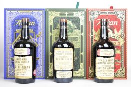 The Arran Malt 'Smugglers' Series' Single Malt Scotch Whisky three bottle limited edition set