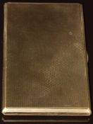 Art Deco style 9ct gold cigarette case with engine turned decoration, London 1961, maker S J
