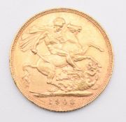 1908 Edward VII gold full sovereign