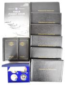 Tower Mint cased four coin set, 'Finest Hour' presentation folder with one silver coin, collection