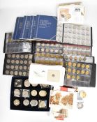 Large collection of coins in collector's folders, Whitman folders and coin covers including