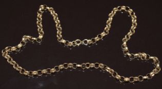 A 9ct gold necklace made up of oval links, 11g, 47cm
